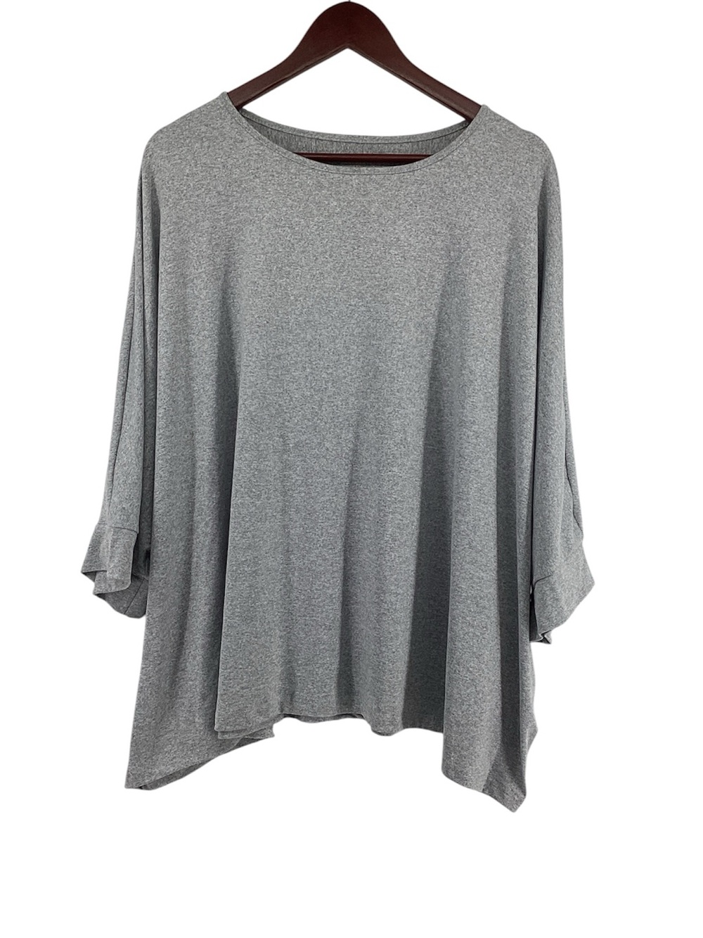 🐷 Emery Rose Gray Asymmetrical Tunic Top, Size 0XL